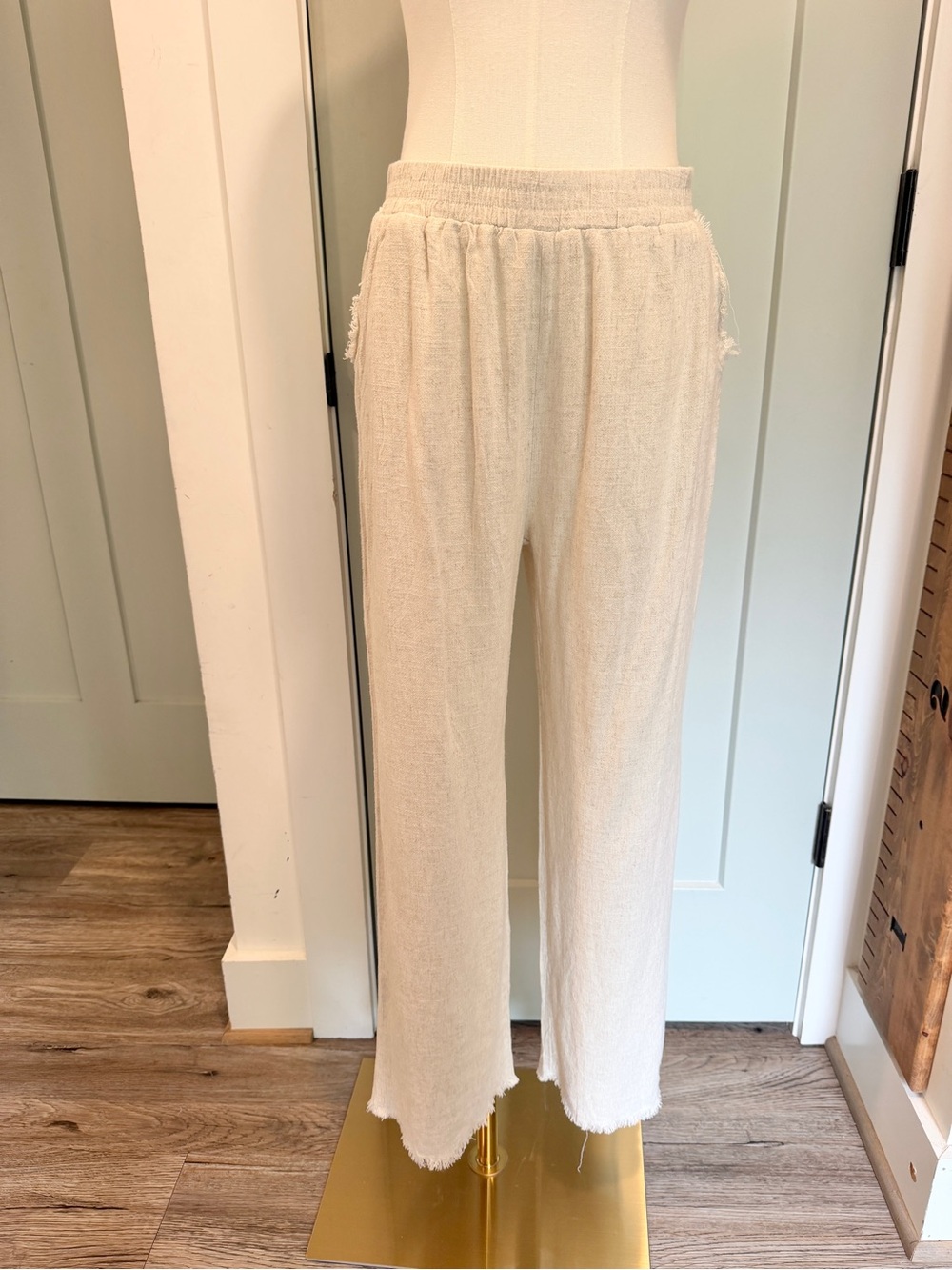 Cotton Pants Natural Fiber Elastic Pull On Comfy Coastal